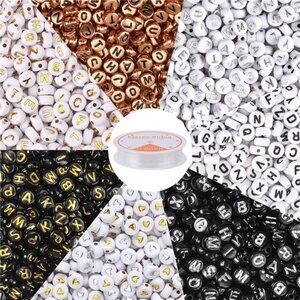 7 Colors Round Letter Beads 4×7mm Acrylic Alphabet Beads